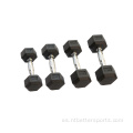 Fitness de gimnasio Hex de goma pesada Hexagonal Dumbbell